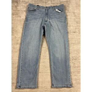 Wrangler Authentics Mens Jeans 40x29 Blue Lightwash Comfort Flex Waist Denim